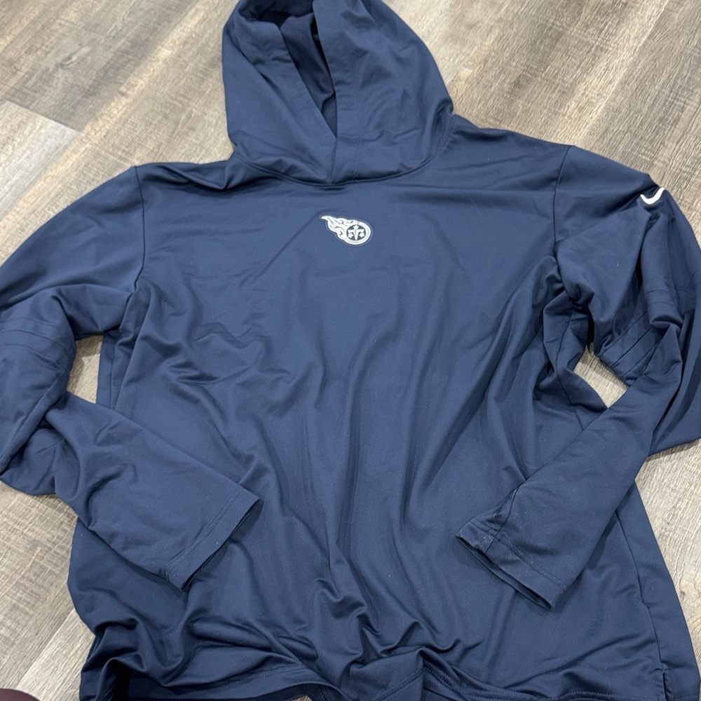 Navy Blue Hooded Sweatshirt with Logo
